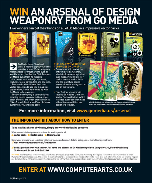 Go Media and Computer Arts - win an entire Arsenal of Design Weaponry from Go Media
