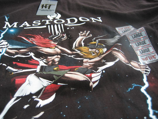 Mastodon shirt, designed by Bill Beachy, is available at Hot Topic Mastodon shirt, designed by Bill Beachy, is available at Hot Topic
