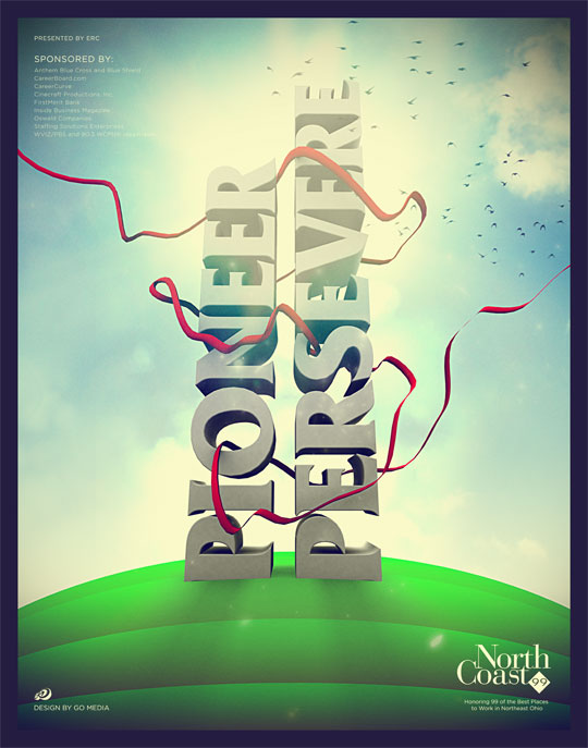 3d typography poster