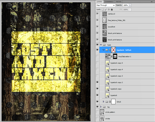 SAoS Lost and Taken poster tutorial - Type texture 03