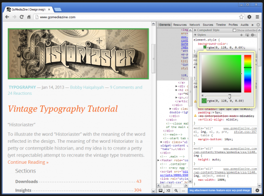 CSS Elements > Styles panel