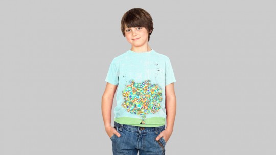 Kids T-Shirt, Modelshot_gray