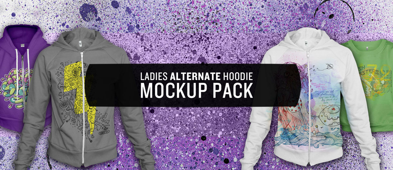 Download Ladies Ghosted Hoodie Mockup Templates